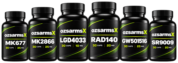 MK-677 + MK-2866 + LGD-4033 + RAD-140 + GW-501516 + SR9009 (Hexa Ultimate Pro-Research Master Stack)